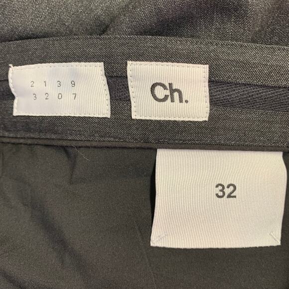 CH. Size 32 Charcoal Grey Wool Blend Twill Layered Button Fly Casual Pants - Picture 5 of 7